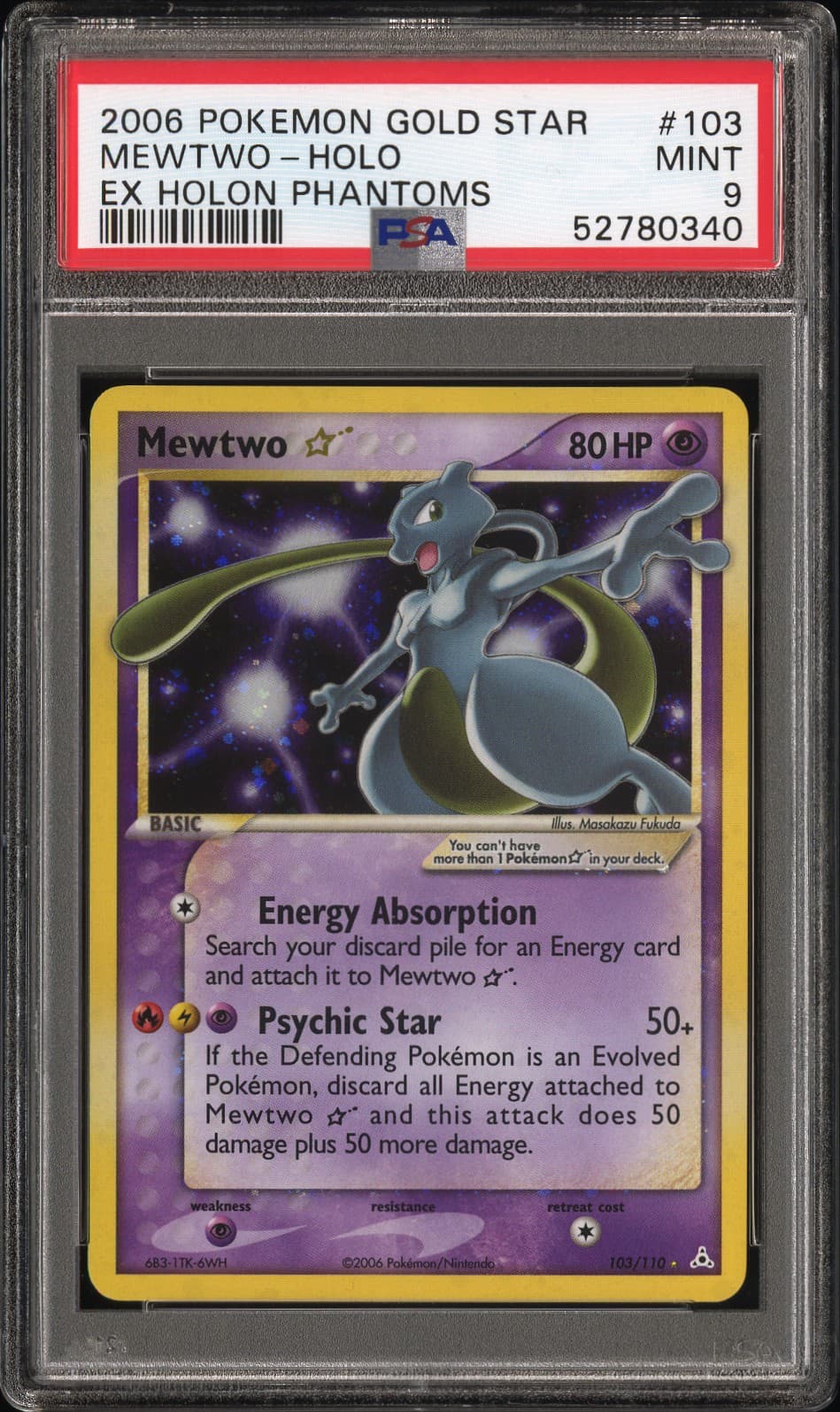 Mewtwo-Holo Gold Star