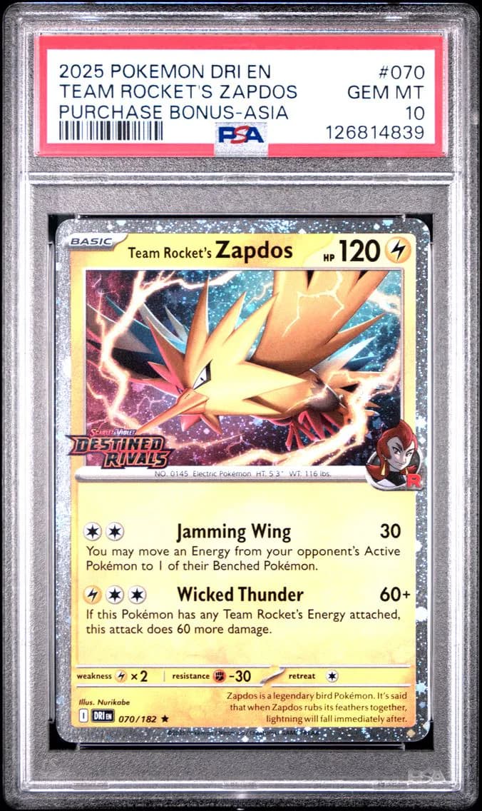 2025 #070 Team Rocket's Zapdos P