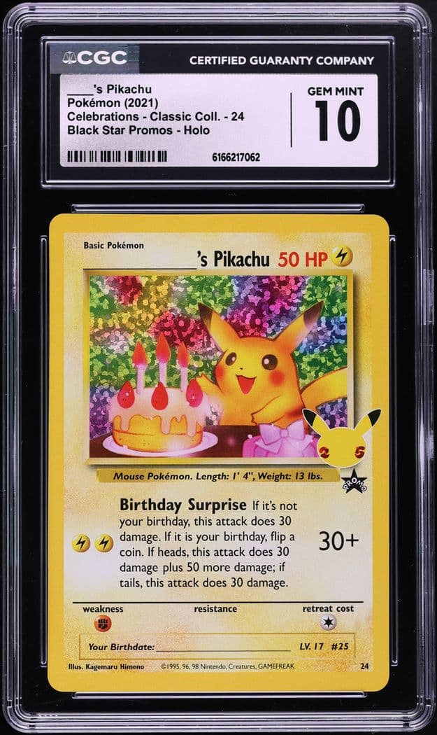 Pokemon SWSH Promo Celebrations Classic Holo Birthday Pikachu #24