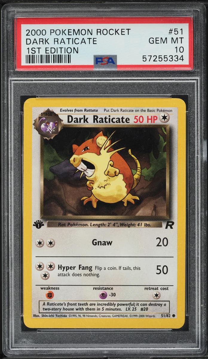 Pokemon Team Rocket 1st Edition Dark Raticate #51