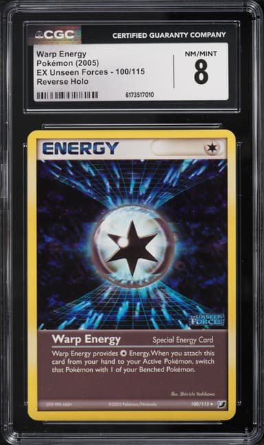 Pokemon EX Unseen Forces Reverse Holo Warp Energy #100