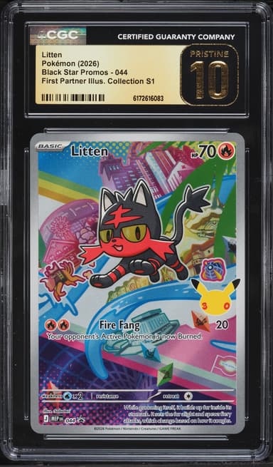 Pokemon Mega Promo First Partner Illustration S1 Full Art Litten #44