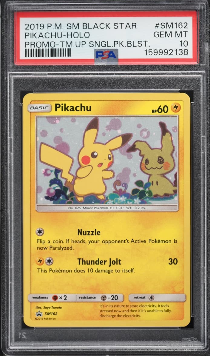 Pokemon Sun & Moon Promo Team Up Holo Pikachu #SM162