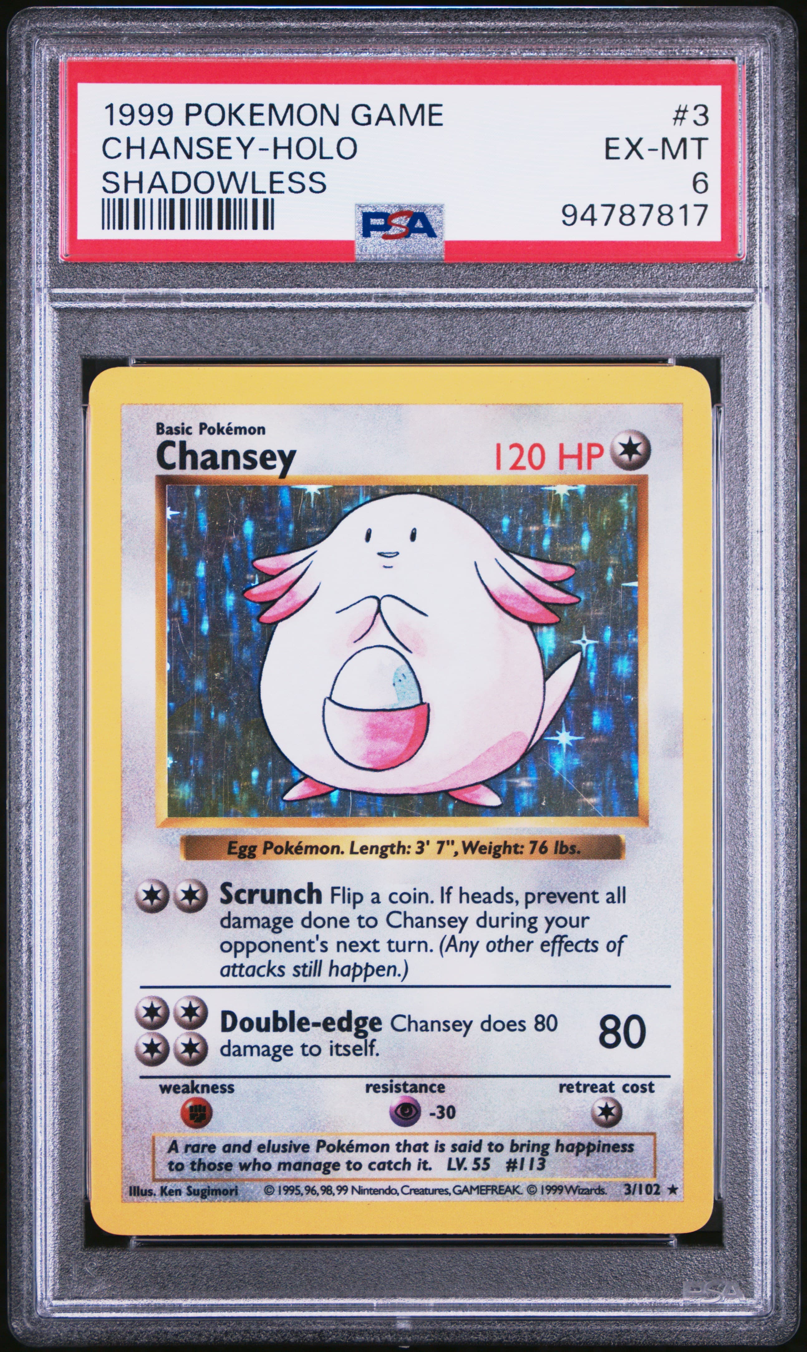 Chansey-Holo Shadowless