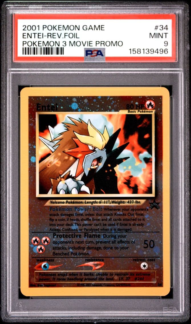 2001 #34 Entei-Reverse Foil PSA 