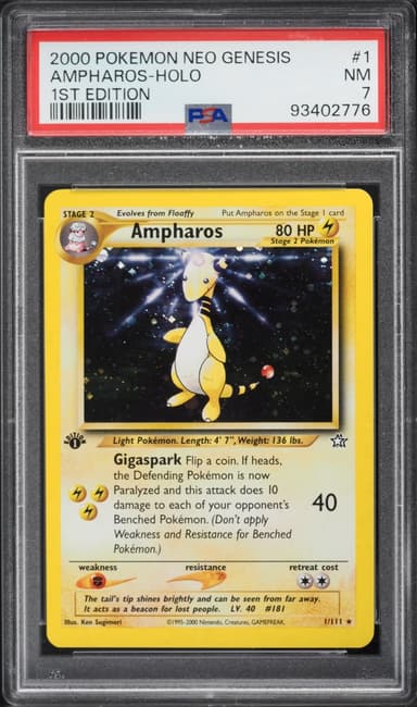 Pokemon Neo Genesis 1st Edition Holo Ampharos #1