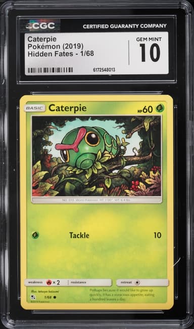 Pokemon Sun & Moon Hidden Fates Caterpie #1