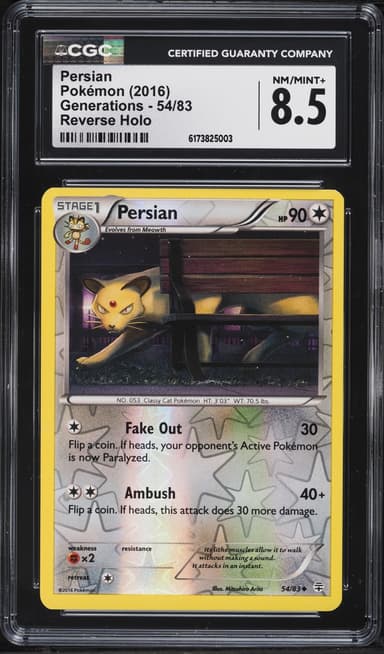 Pokemon XY Generations Reverse Holo Persian #54