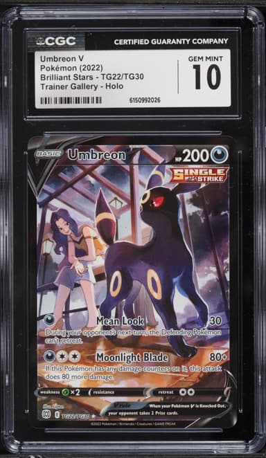 Pokemon Sword & Shield Brilliant Stars Trainer Gallery CHR Umbreon V #TG22