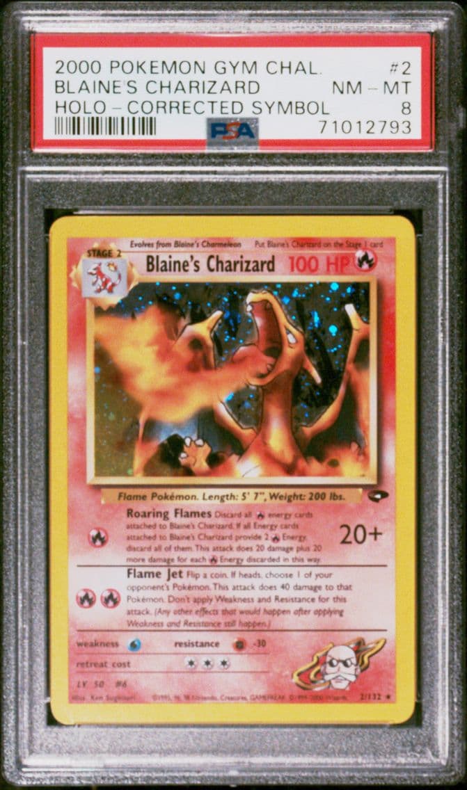 2000 #2 Blaine's Charizard PSA 8