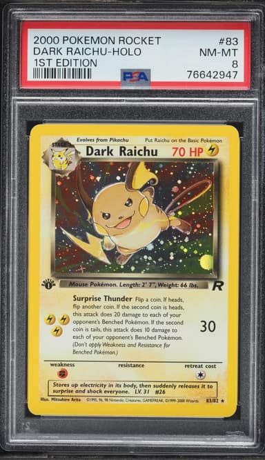 Team Rocket 1st Edition Holo Dark Raichu NM-MT