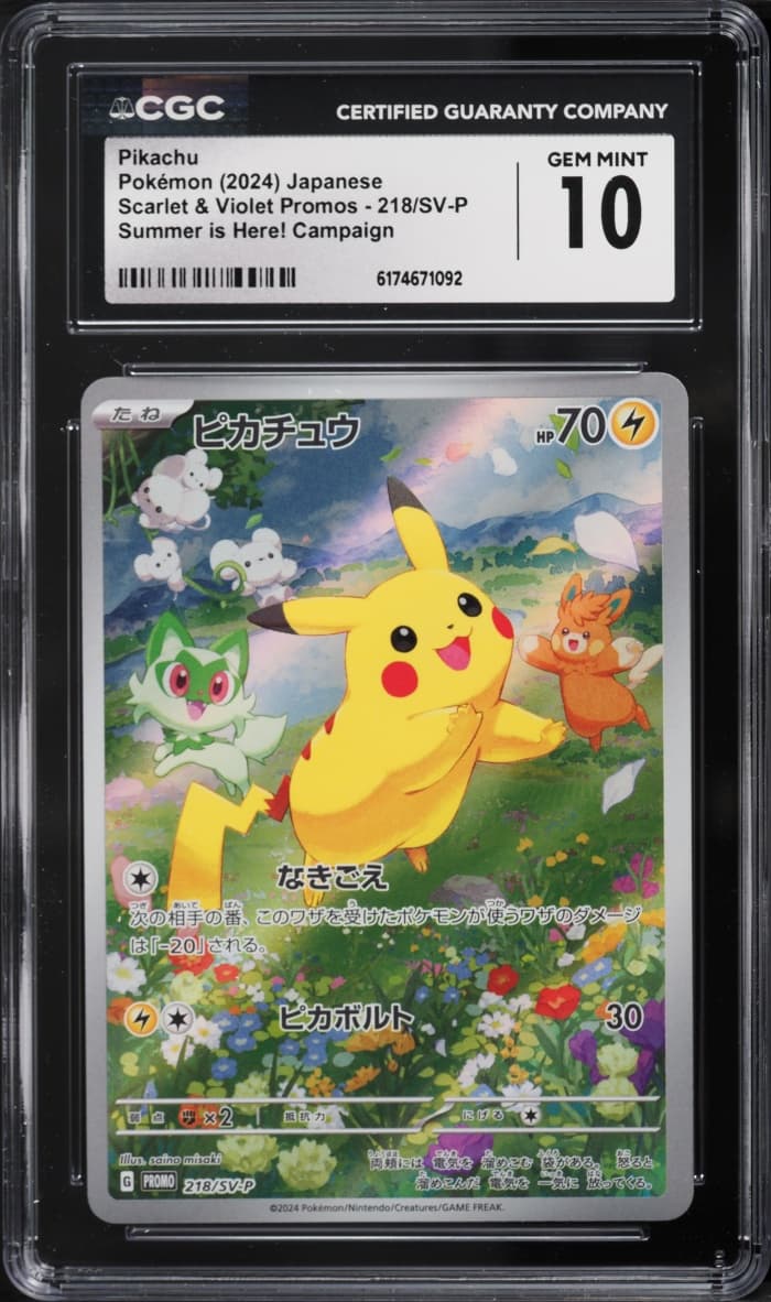 Pokemon Japanese SV Promo Summer Is Here Full Art Pikachu #218