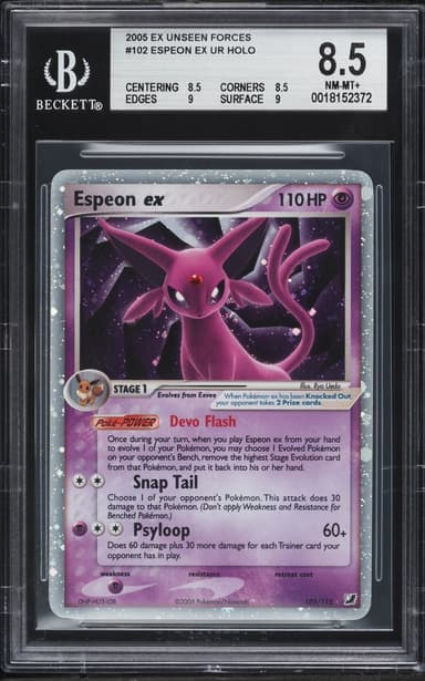 Pokemon EX Unseen Forces Holo Espeon EX #102