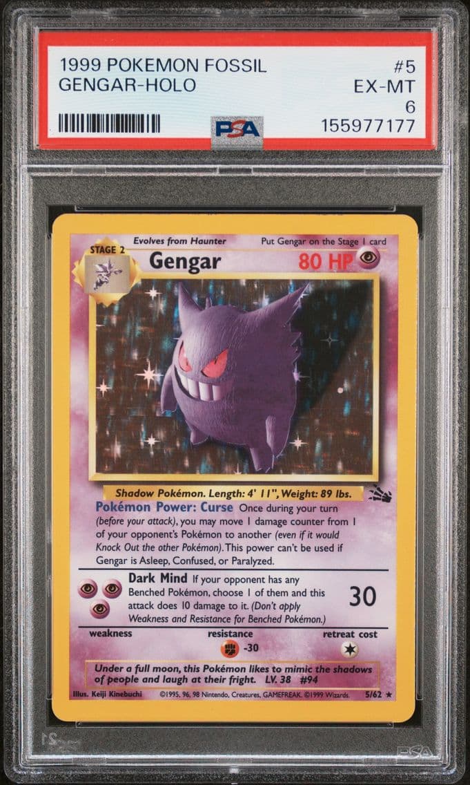 1999 #5 Gengar-Holo PSA 6 Fossil