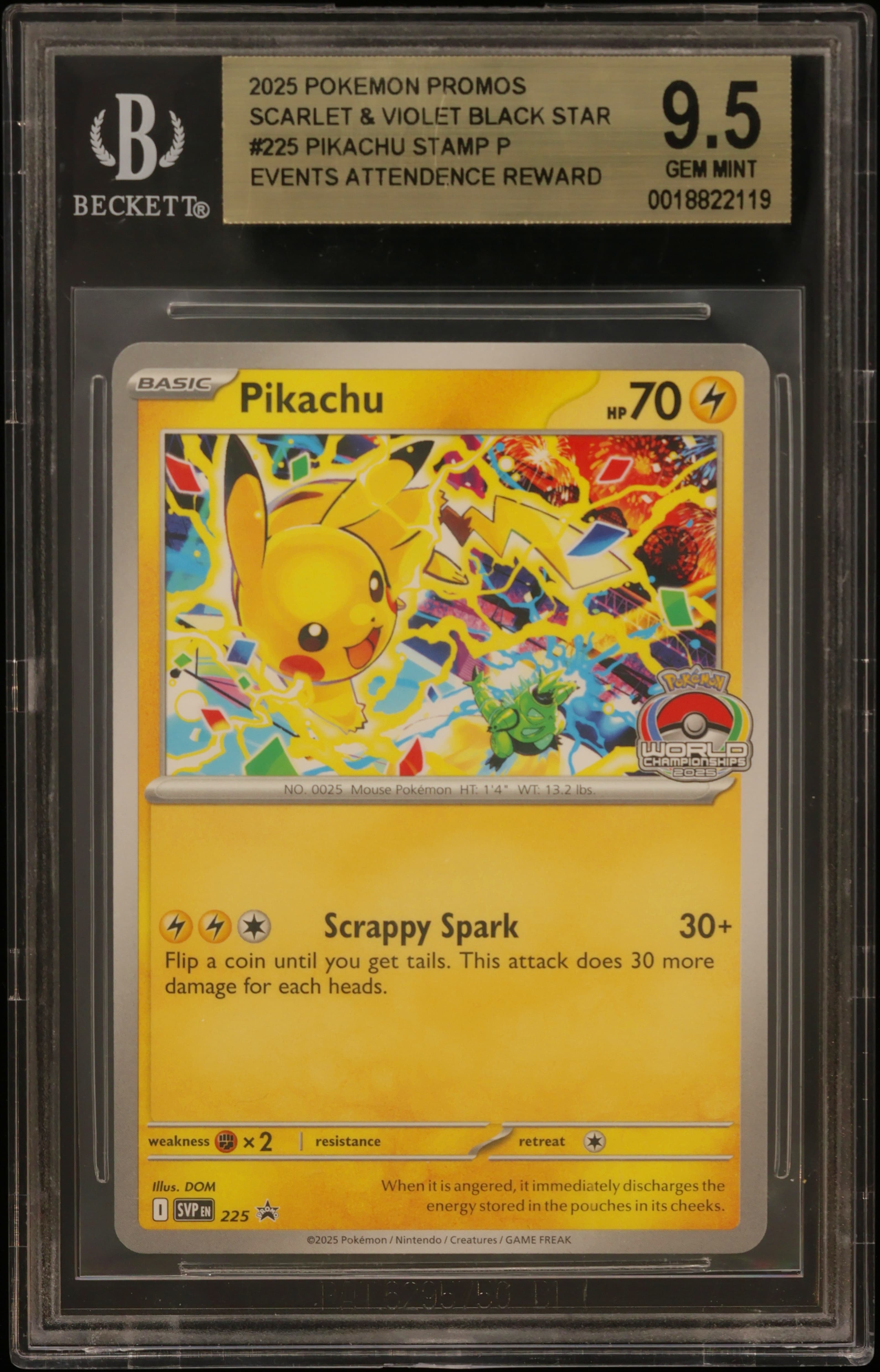 Pikachu STAMP P/(Play! Pokemon '25 Worlds Celebration Events Attendence Reward)