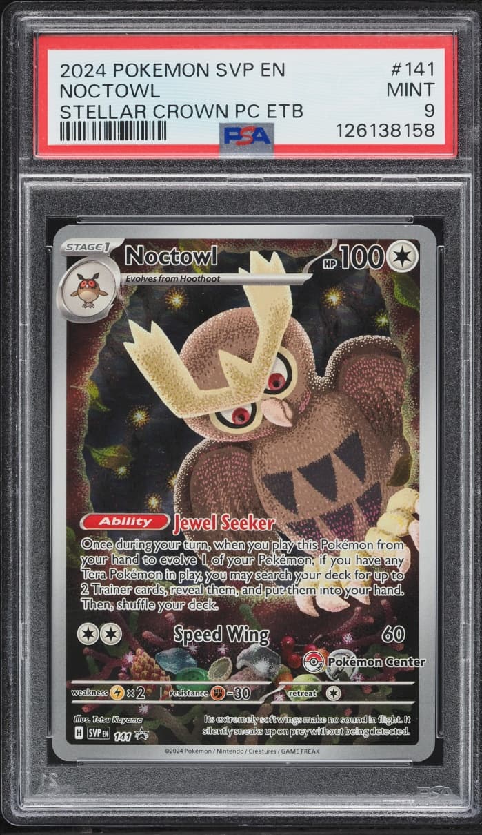 Pokemon Scarlet & Violet Promo Stellar Crown Center ETB Full Art Noctowl #141