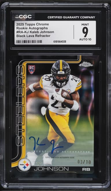 Topps Chrome Black Lava Refractor Kaleb Johnson ROOKIE AUTO /10 #RA-KJ