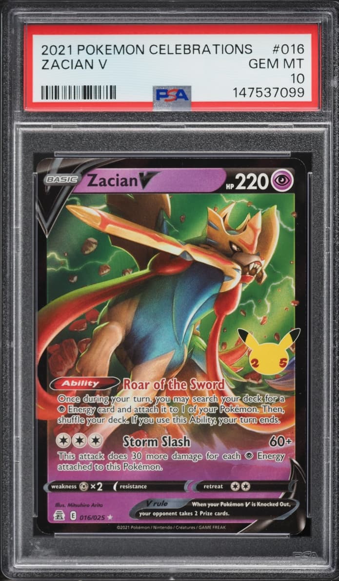 Pokemon Sword & Shield Celebrations Holo Zacian V #16