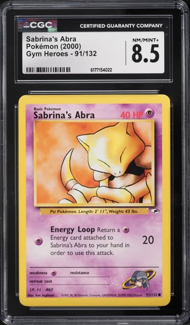 Pokemon Gym Heroes Sabrina's Abra #91