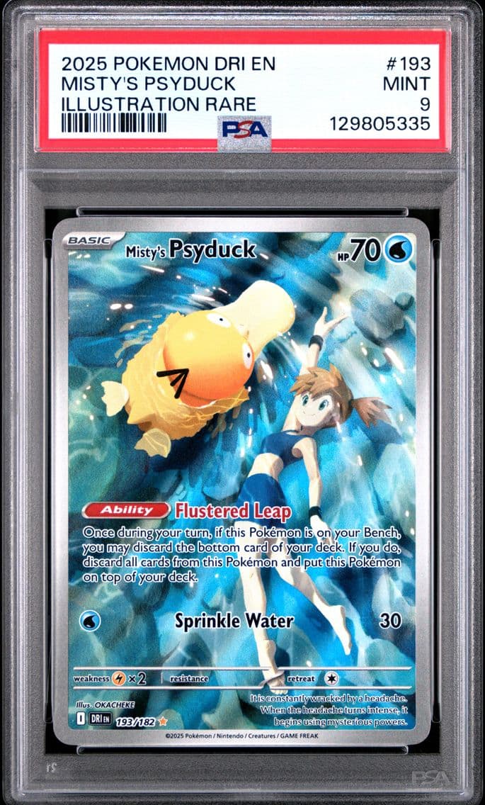 2025 #193 Misty's Psyduck PSA 9 
