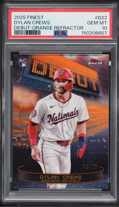 Finest Debut Orange Refractor Dylan Crews ROOKIE /25 #D-22