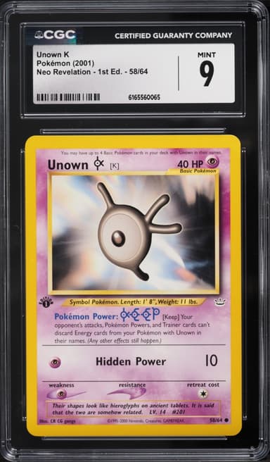 Pokemon Neo Revelation 1st Edition Unown K #58
