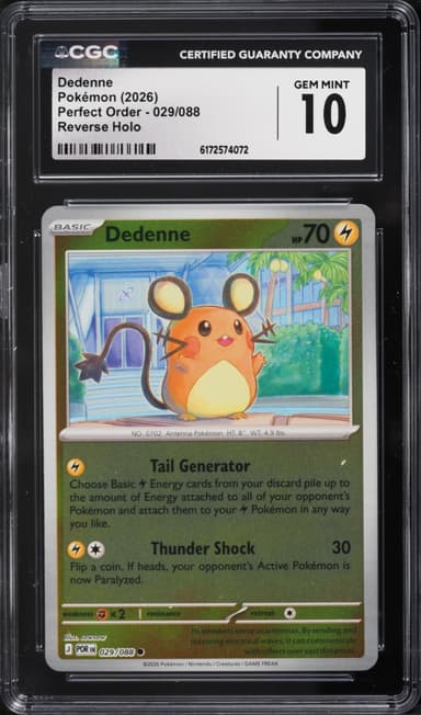 Pokemon Mega Evolution Perfect Order Reverse Holo Dedenne #029