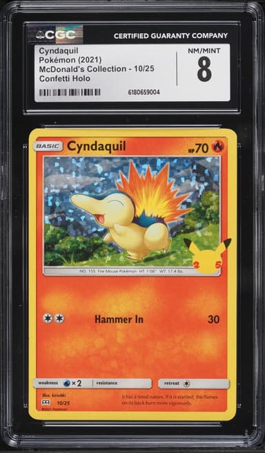 Pokemon Sword & Shield McDonald's Collection Confetti Holo Cyndaquil #10