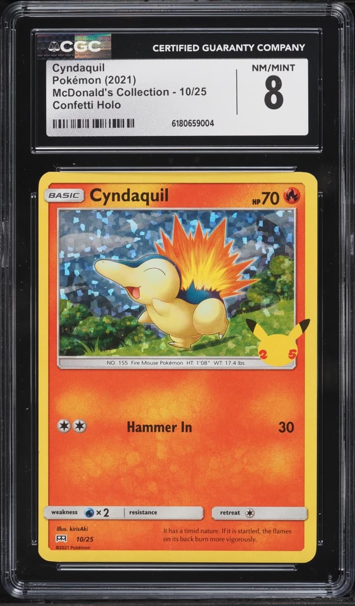 Pokemon Sword & Shield McDonald's Collection Confetti Holo Cyndaquil #10