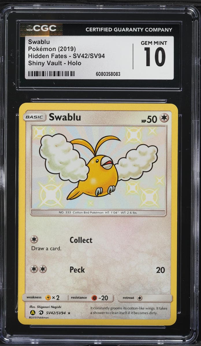Pokemon Sun & Moon Hidden Fates Shiny Vault Holo Shiny Swablu #SV42