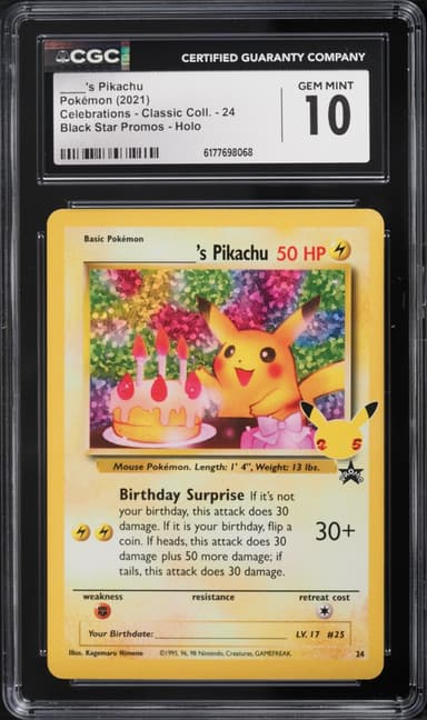 Pokemon SWSH Promo Celebrations Classic Collection Holo Birthday Pikachu #24