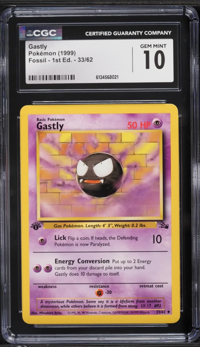 Pokemon Fossil 1st Edition Gastly #33