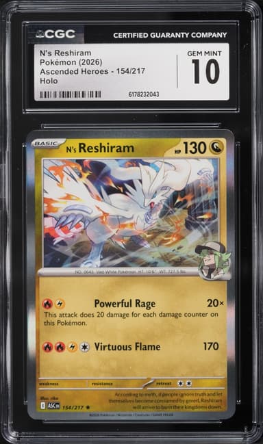 Pokemon Mega Evolution Ascended Heroes Holo N's Reshiram #154