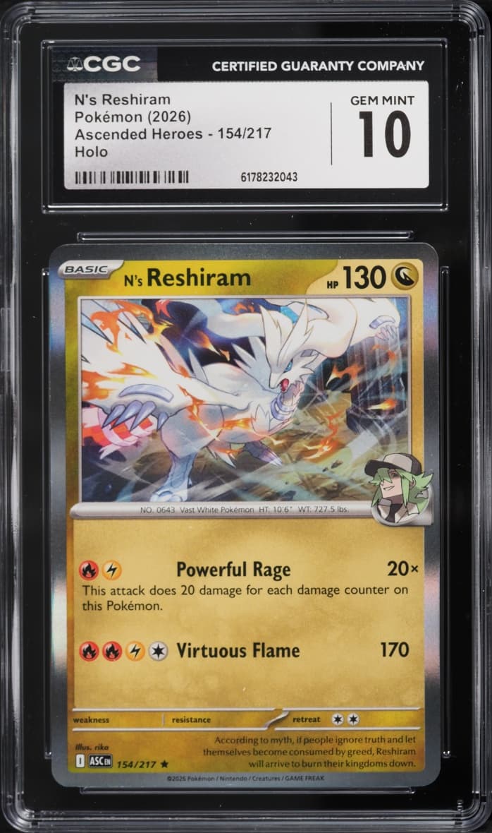 Pokemon Mega Evolution Ascended Heroes Holo N's Reshiram #154