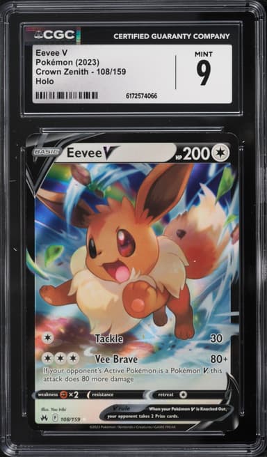 Pokemon Sword & Shield Crown Zenith Holo Eevee V #108