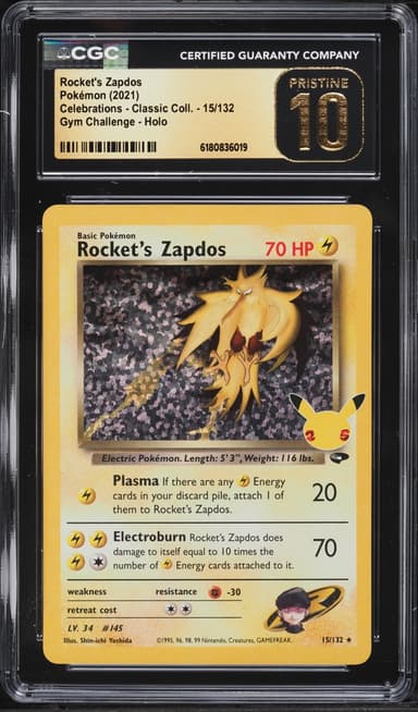 Pokemon Sword & Shield Celebrations Classic Holo Rocket's Zapdos #15