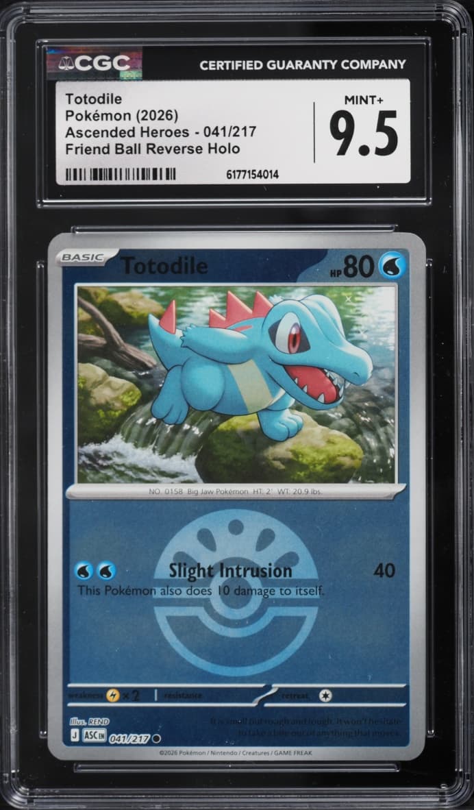 Pokemon Mega Evolution Ascended Heroes Friend Ball Reverse Holo Totodile #41