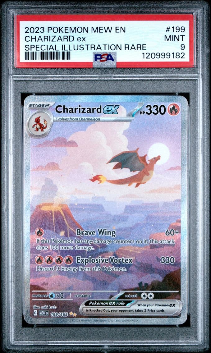 2023 #199 Charizard EX PSA 9 Mew