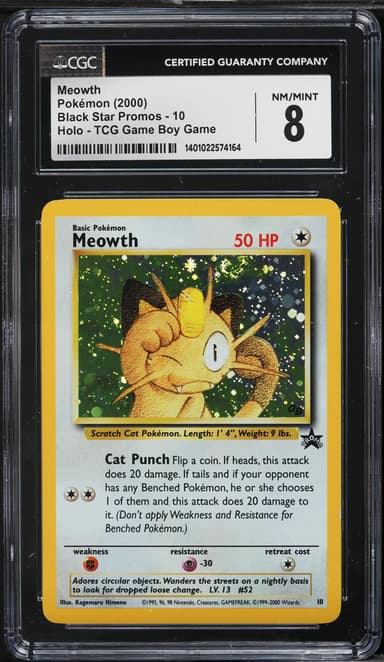 Pokemon Game Boy Black Star Promo Meowth #10
