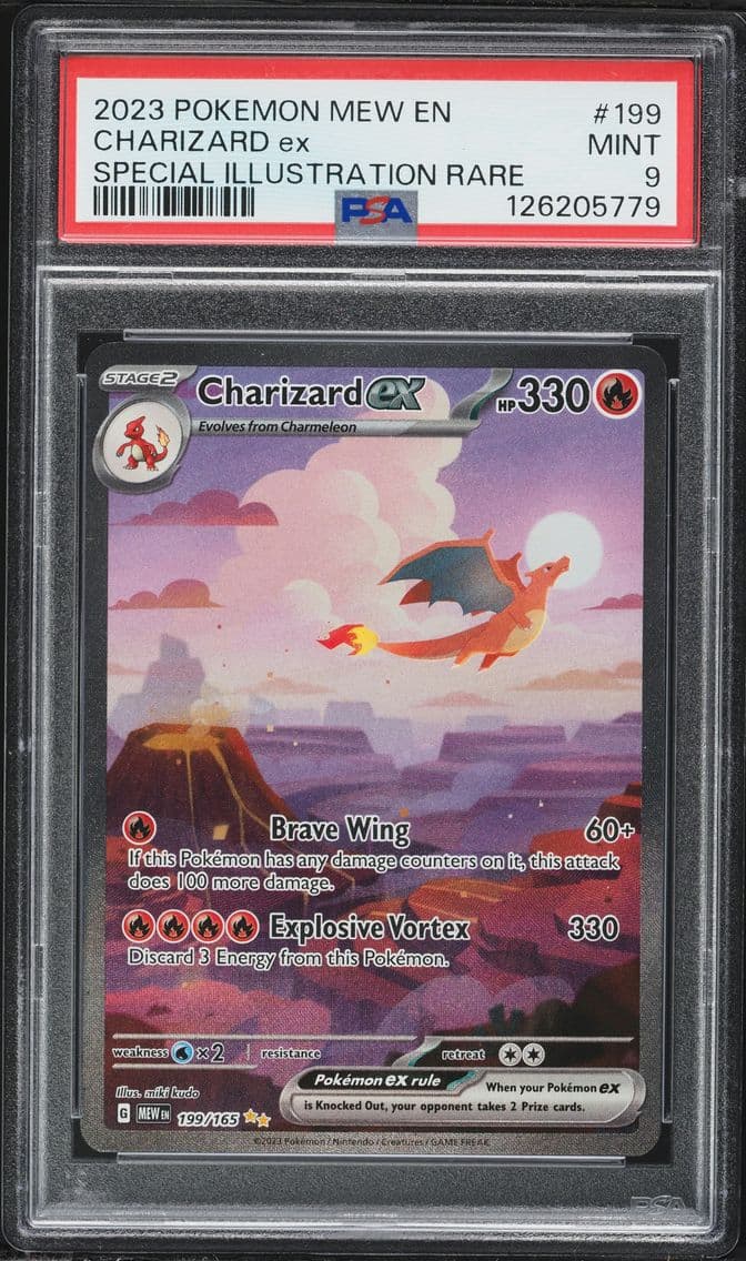 2023 #199 Charizard EX PSA 9 Mew