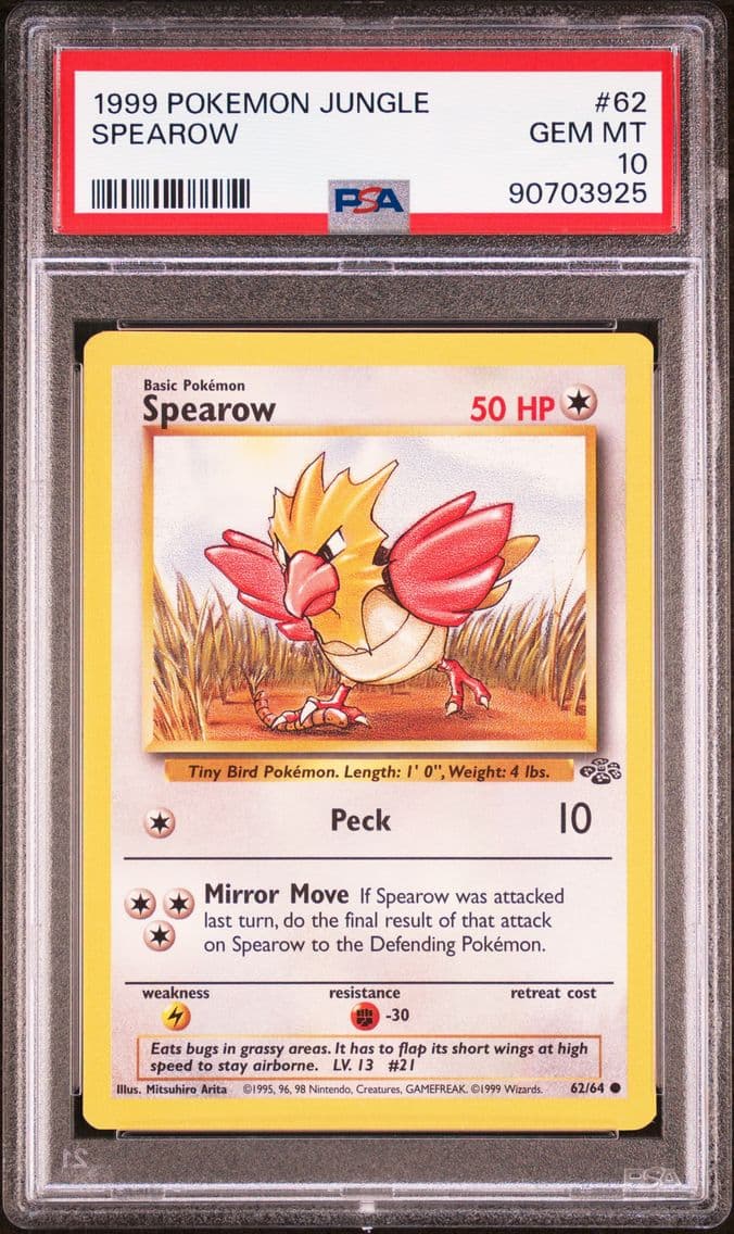 1999 #62 Spearow PSA 10 Jungle