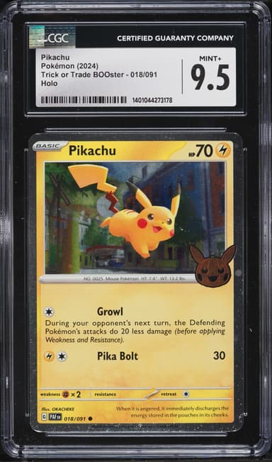 Pokemon SV Paldean Fates Trick Or Trade BOOster Holo Pikachu #18