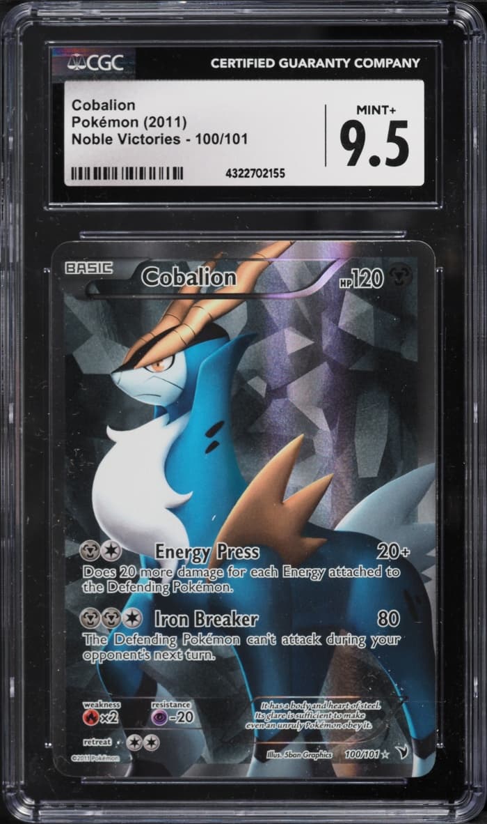 Pokemon Black & White Noble Victories Full Art Cobalion #100