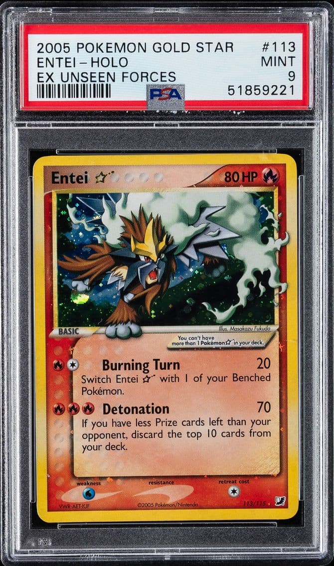 2005 #113 Entei-Holo PSA 9 EX Un