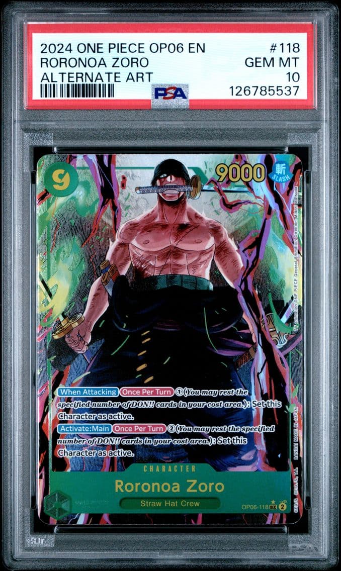 2024 #118 Roronoa Zoro PSA 10 On