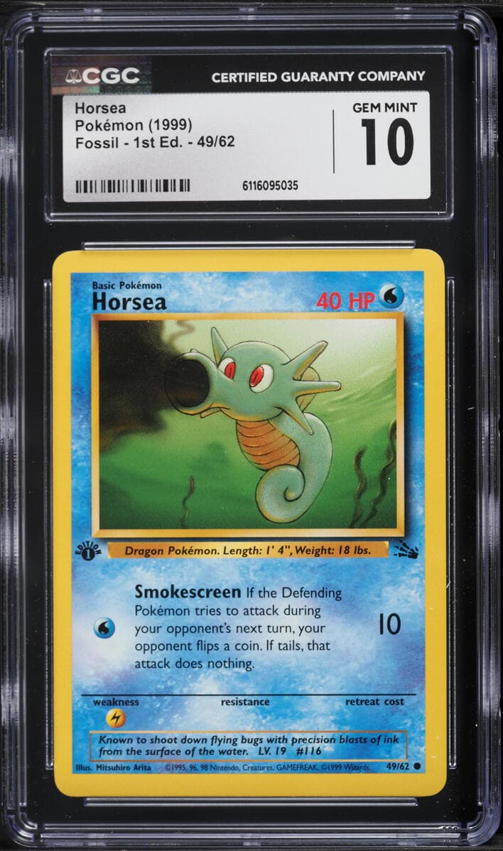 Pokemon Fossil 1st Edition Horsea #49