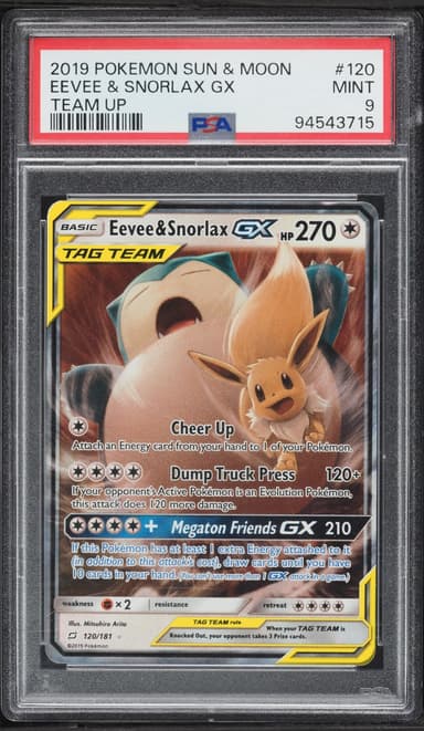 Pokemon Sun & Moon Team Up Eevee & Snorlax GX #120