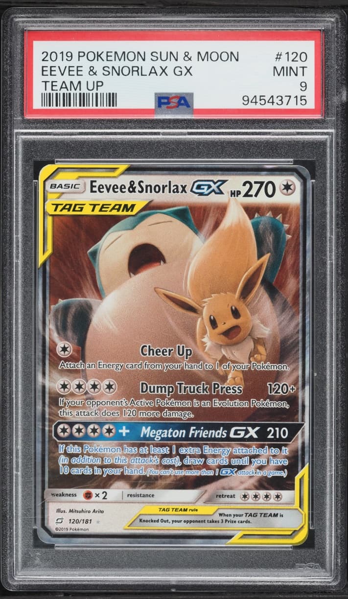 Pokemon Sun & Moon Team Up Eevee & Snorlax GX #120
