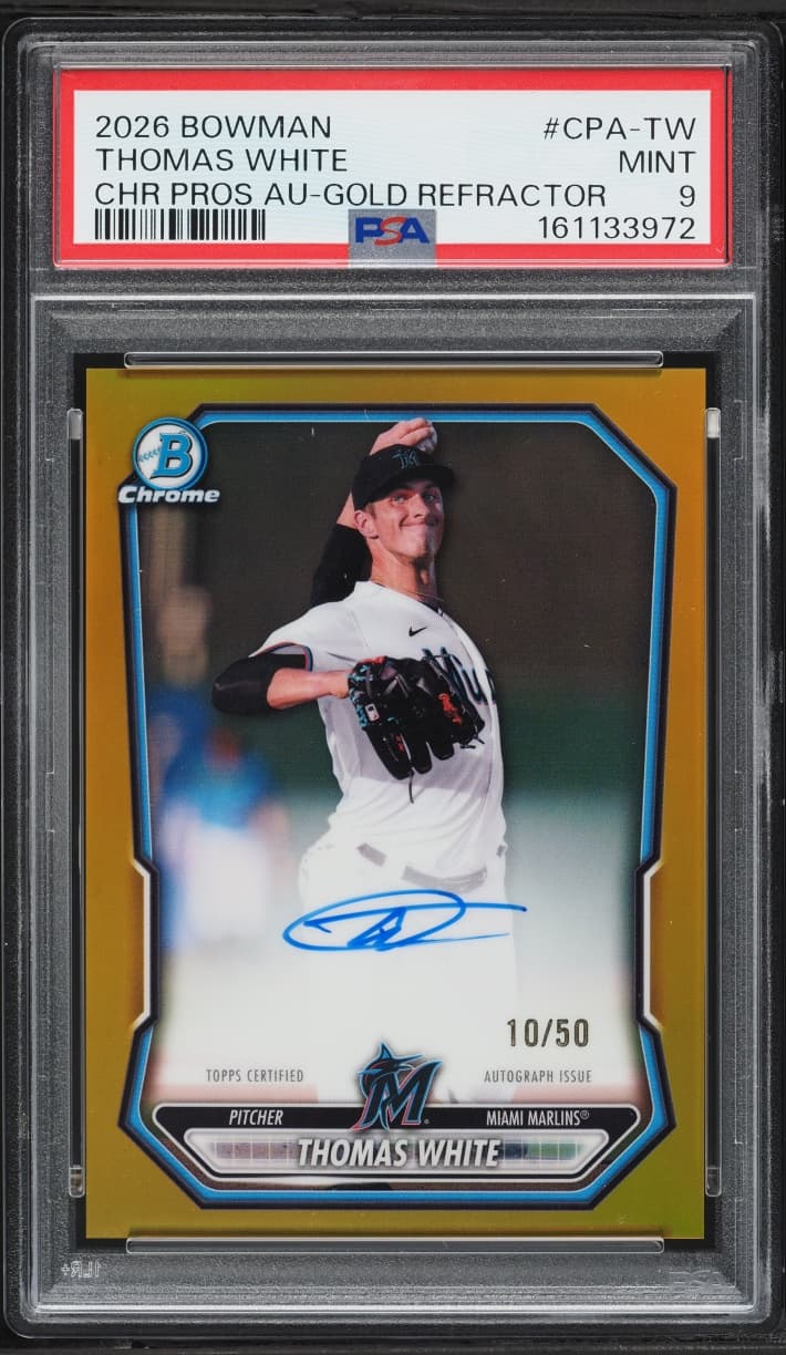 Bowman Chrome Gold Refractor Thomas White PROSPECT AUTO /50 #CPA-TW