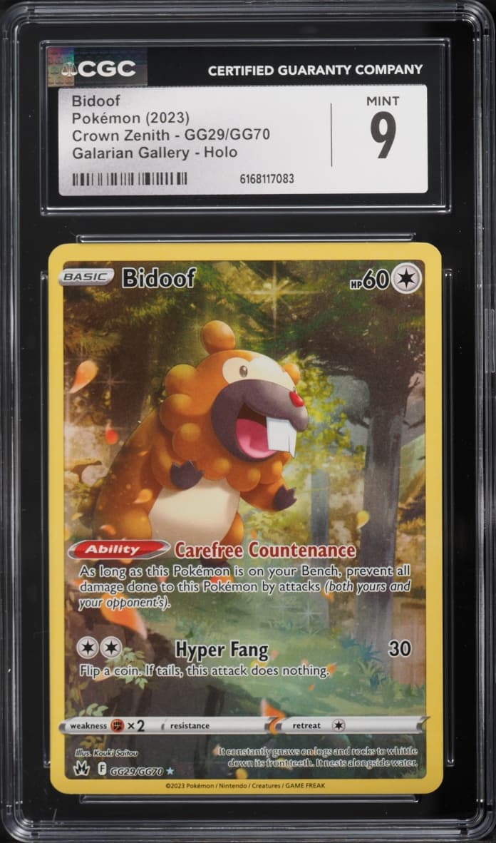 Pokemon Sword & Shield Crown Zenith Galarian Gallery Full Art Bidoof #GG29